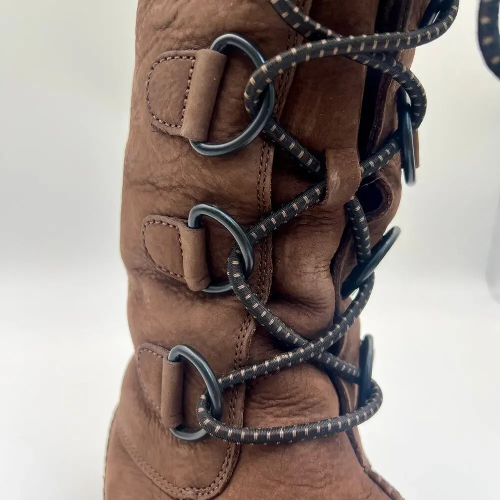 FitFlop Mukluk Moc 2 Boots Womens 8 Brown Leather Shearling Lined Tall Winter